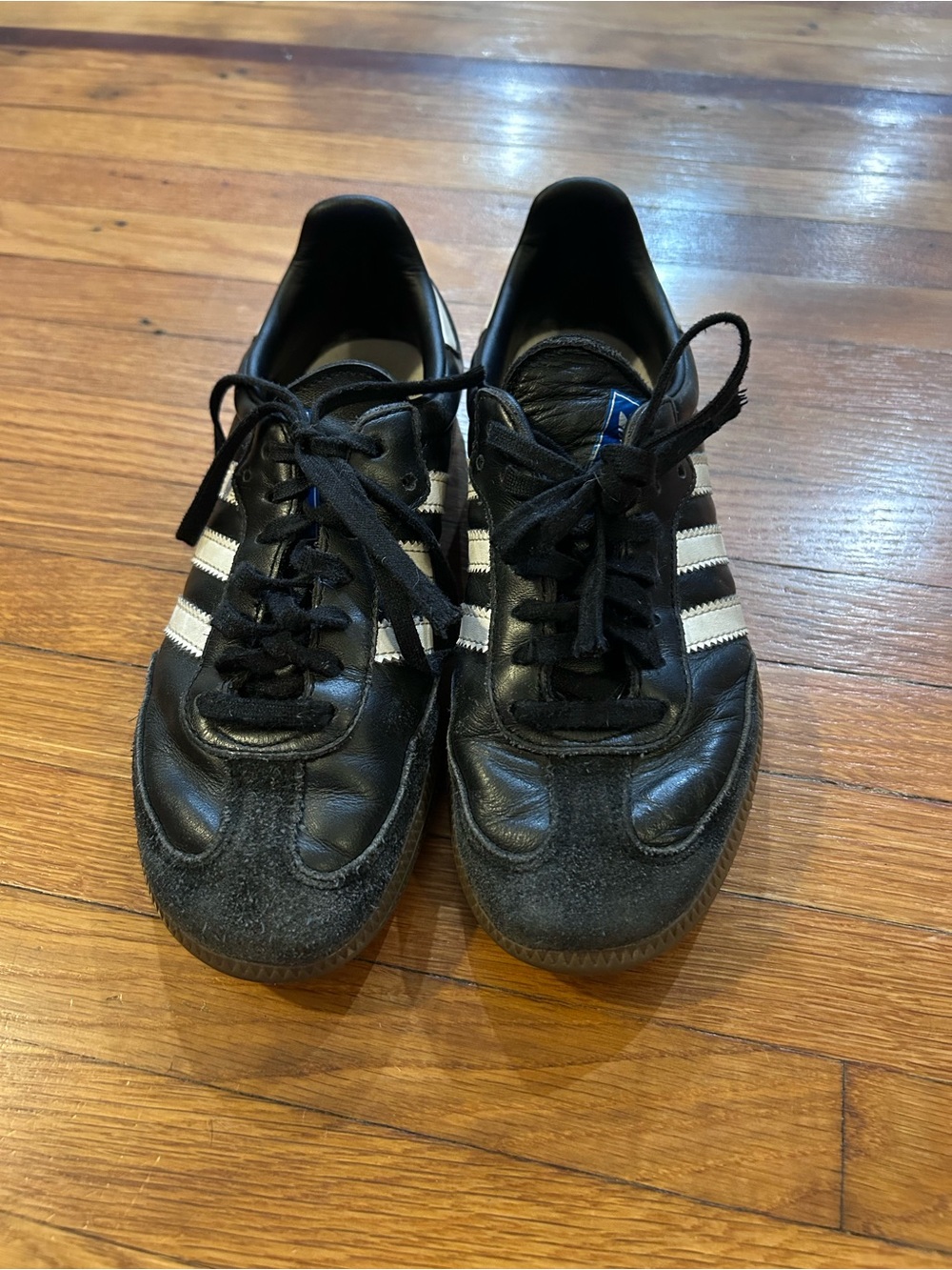 adidas Black Sneakers with White Stripes - Kids